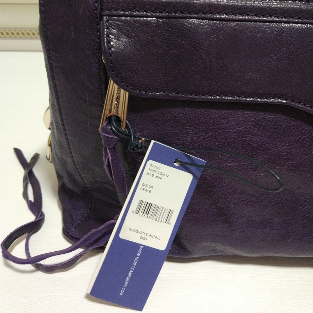 Rebecca Minkoff mab mini patent shoulder bag Grape - Picture 10 of 10